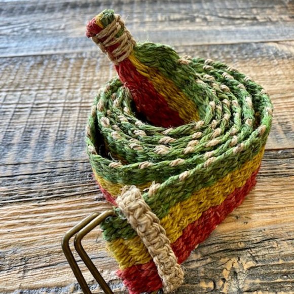 Hemp Boho Hippie Belt - Red, Yellow, or Green - Picture 3 of 3